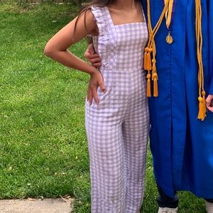 Purple gingham jumpsuit